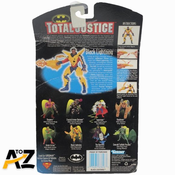 Kenner DC Total Justice Black Lightning with Electrobolt Strike Cannon MOC - Picture 6 of 12